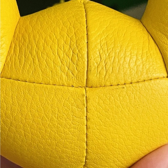 Coach Bear Paperweight Yellow Leather Gunmetal Hardware 6 Inch - Picture 6 of 14